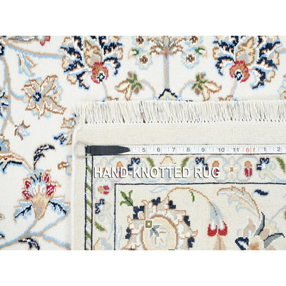 5'9"X5'9" All Over Design Square Wool And Silk 250 Kpsi Nain Handmade Rug