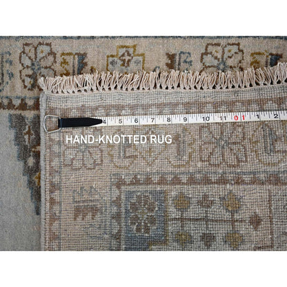 2'8"X23'10" Gray Hand Knotted Village Inspired Geometric Xl Runner Rug
