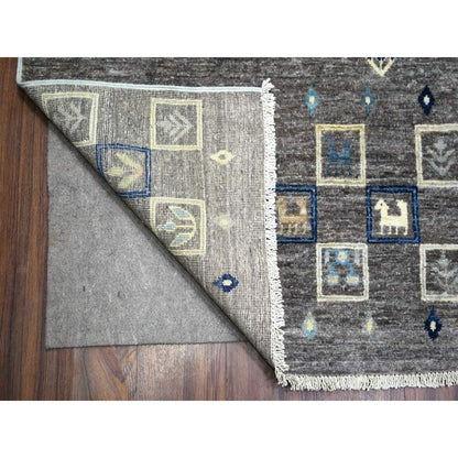 10'x13'8" Space Gray Afghan Kashkuli Soft Wool Hand Knotted Rug