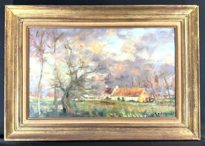 Signed Original Oil Painting Framed French Art Landscape By Richard Nahmias