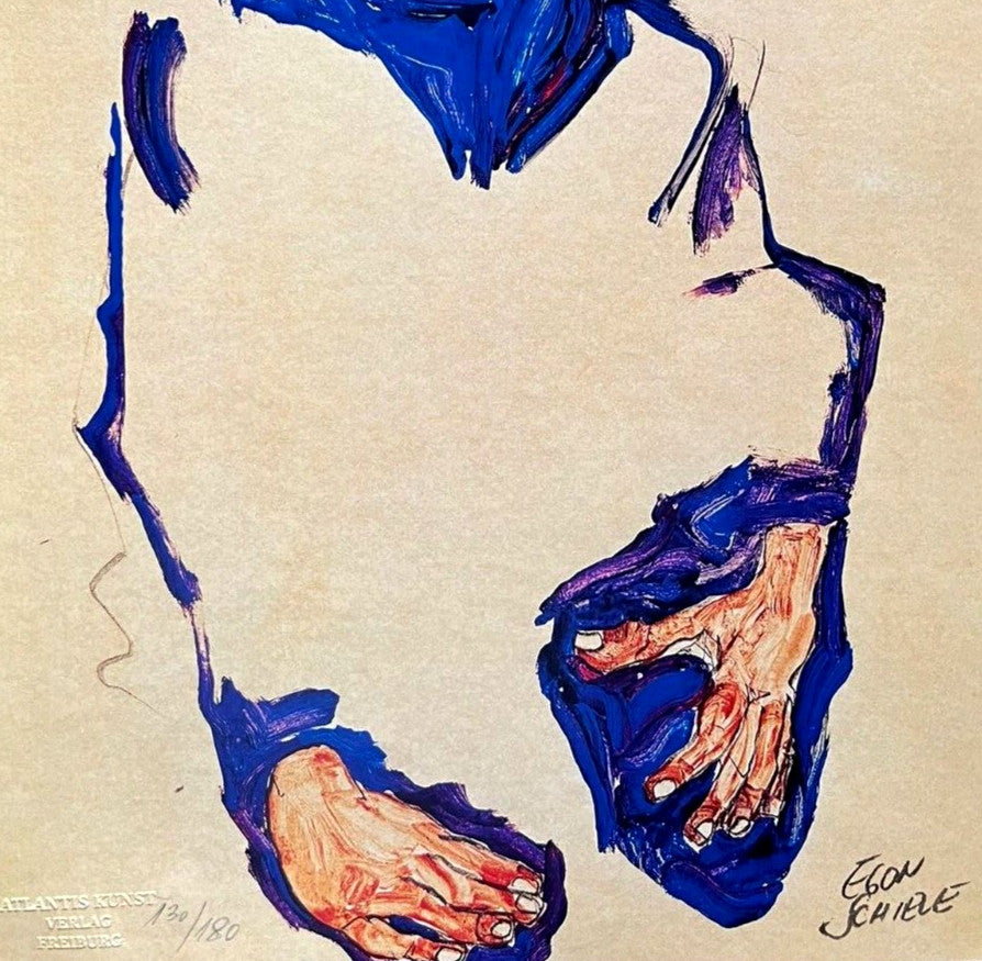 Egon Schiele Lithograph C.O.A. Signed In Pen Numbered In Pencil Crayon (!80)