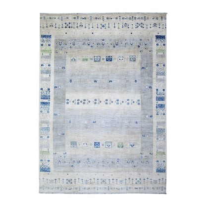 6'X8'8" Gray Kashkuli Gabbeh Pure Wool Hand Knotted Oriental Rug