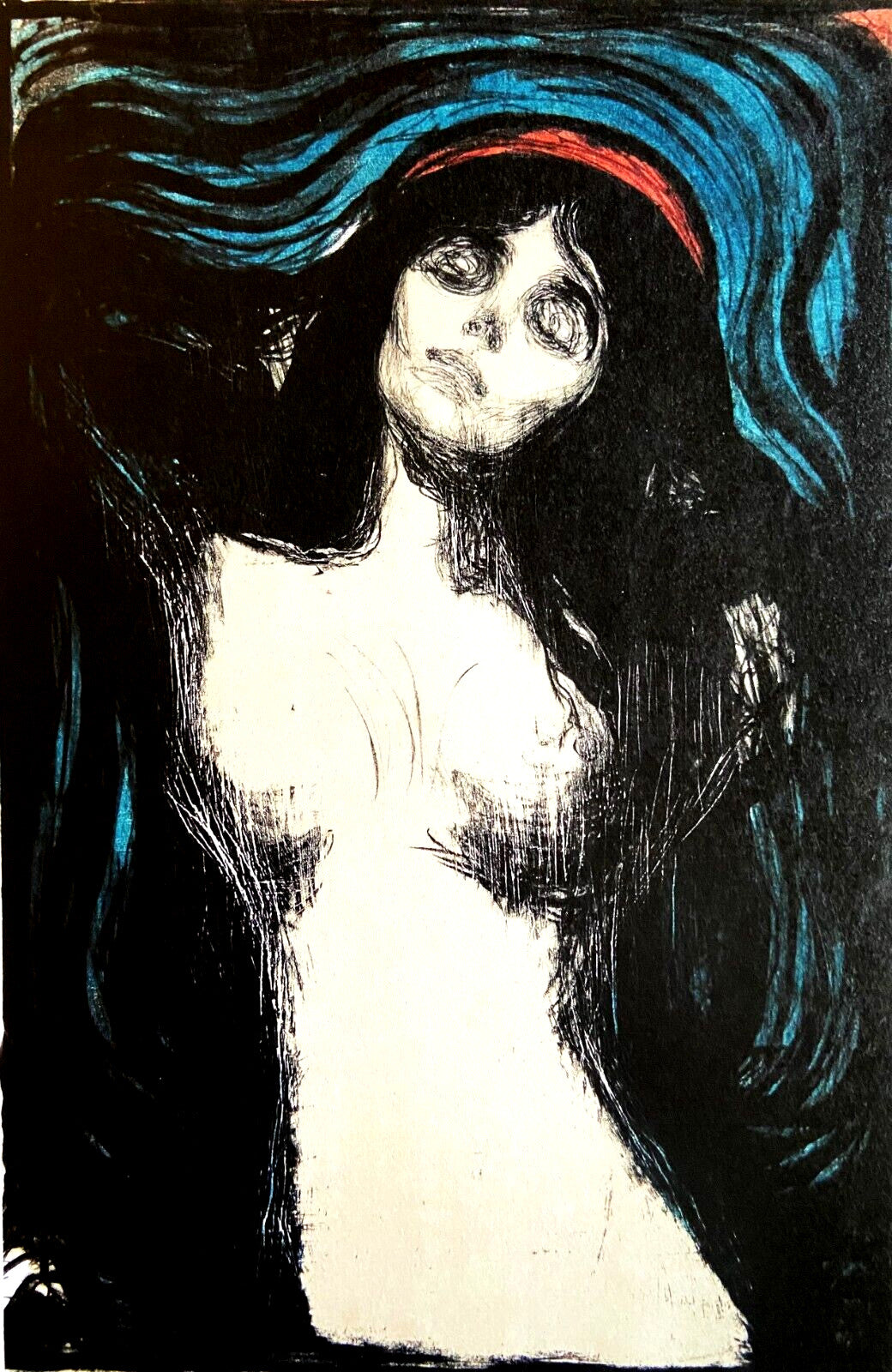 Edvard Munch Lithograph Coa Signed Op Numbered By Hand Published
