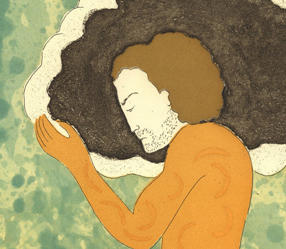 Ernesto Tatafiore Ulysses Signed " Etching Contemporary Green Ern