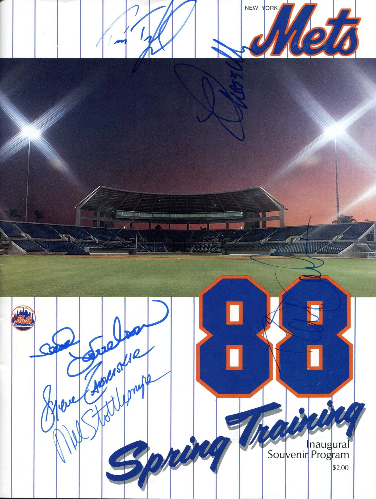 New York Mets Autographed 1988 Spring Training Program (Jsa)