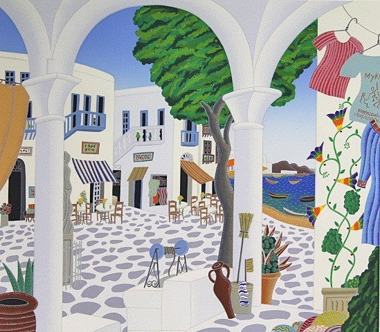 Collectible Art Print Vibrant Coastal Scene McKnight Serigraph Decor
