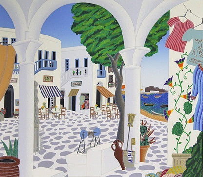 Collectible Art Print Vibrant Coastal Scene McKnight Serigraph Decor