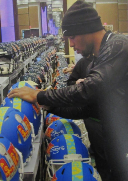 Saquon Barkley Signed Blue Sb Lix Full Size Replica Helmet Eagles Psa 195218