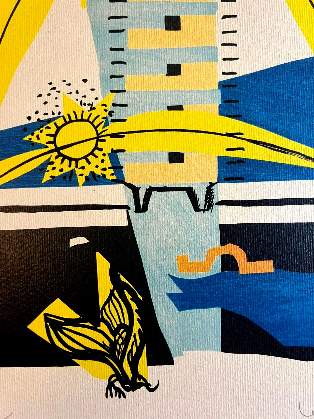 Le Corbusier Coa Lithograph Stamped Approved /