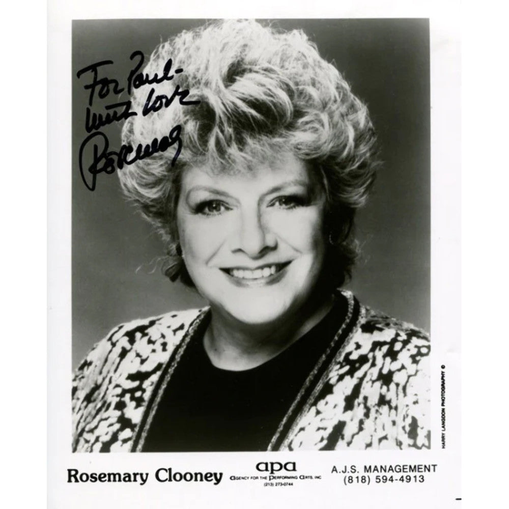 Rosemary Clooney Autographed 8X10 Photo