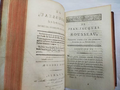 Louis-Sebastien Mercier De J.J. Rousseau 1791 First Edition Leather Book Revolut