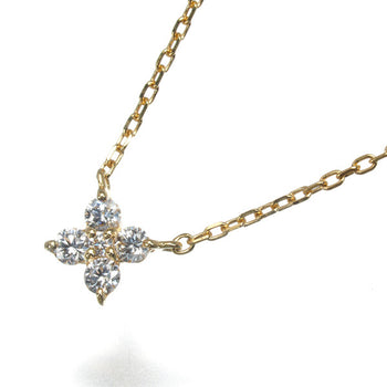 Vendome Necklace Diamond 0.10Ct Callora Flower 18K 750 Yellow Gold