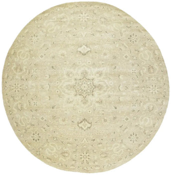 Handmade Transitional Round Oriental Rug Floral