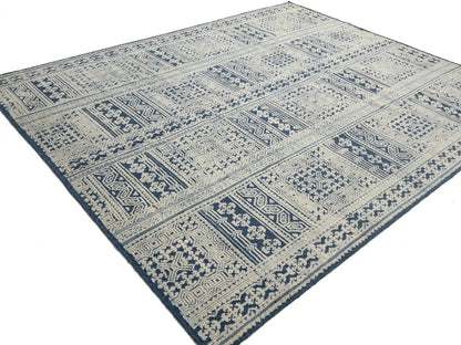 Large Modern Geometric Oriental Rug Cream