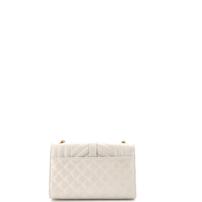 Saint Laurent Classic Monogram Envelope Satchel Matelasse Chevron Leather Small