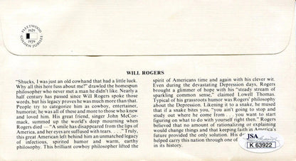 Clayton Moore The Lone Ranger Autographed First Day Envelope (Jsa)