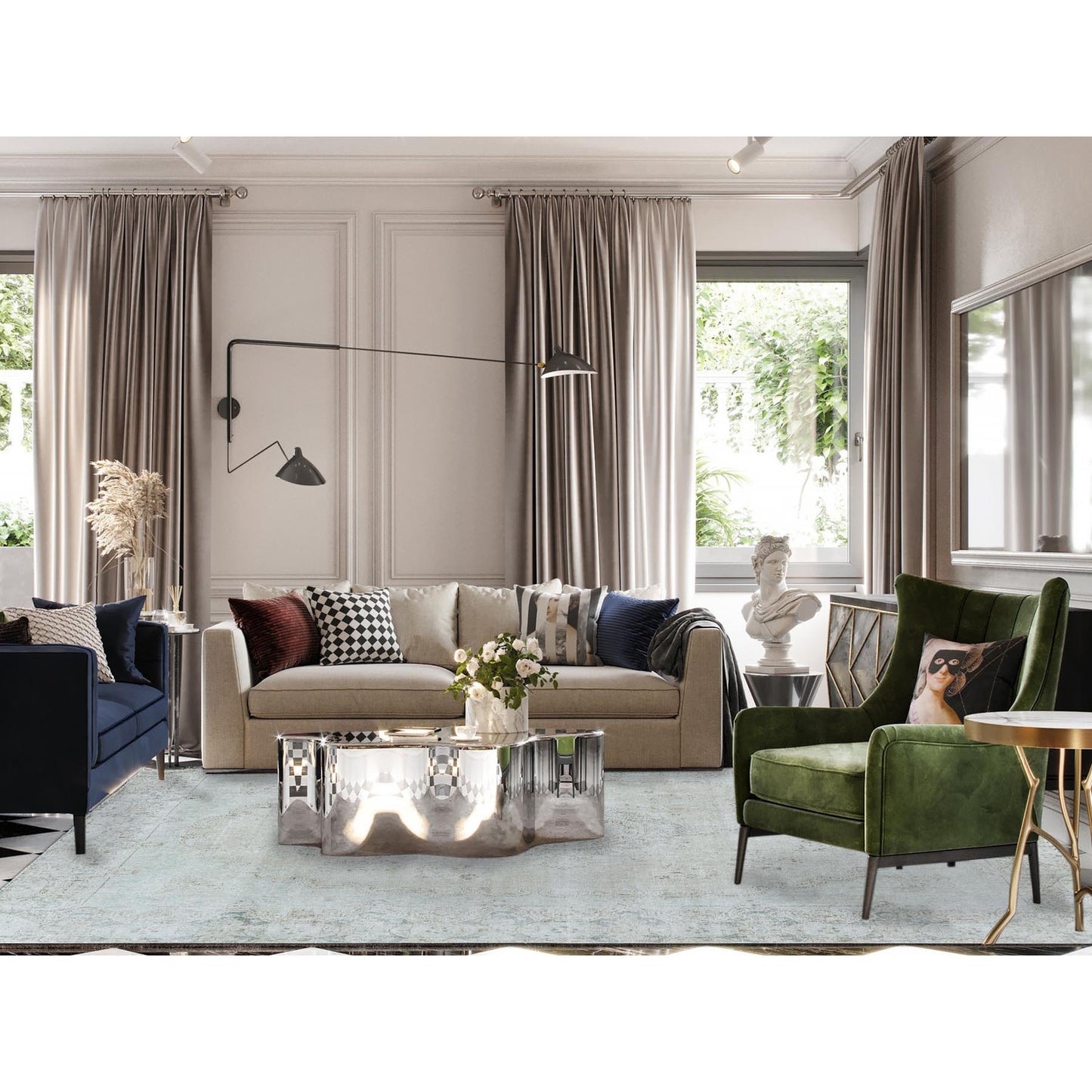 8'8"X12' Hand Knotted Ivory Vintage Farsian Karman Worn Wool Rug