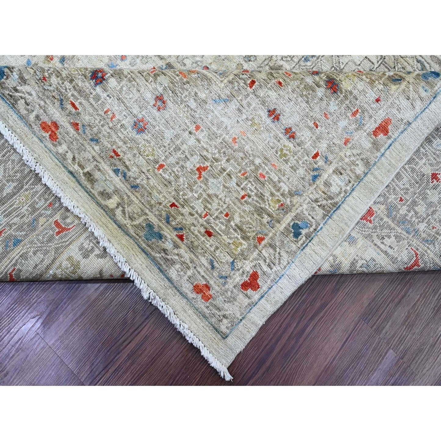 10'X14'1" Gray 14Th Century Mamluk Dynasty Pattern Wool Hand Knotted Rug