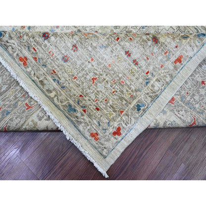 10'X14'1" Gray 14Th Century Mamluk Dynasty Pattern Wool Hand Knotted Rug