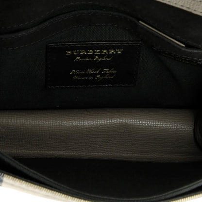 Burberry Macken Crossbody Bag Leather And House Check Canvas Small
