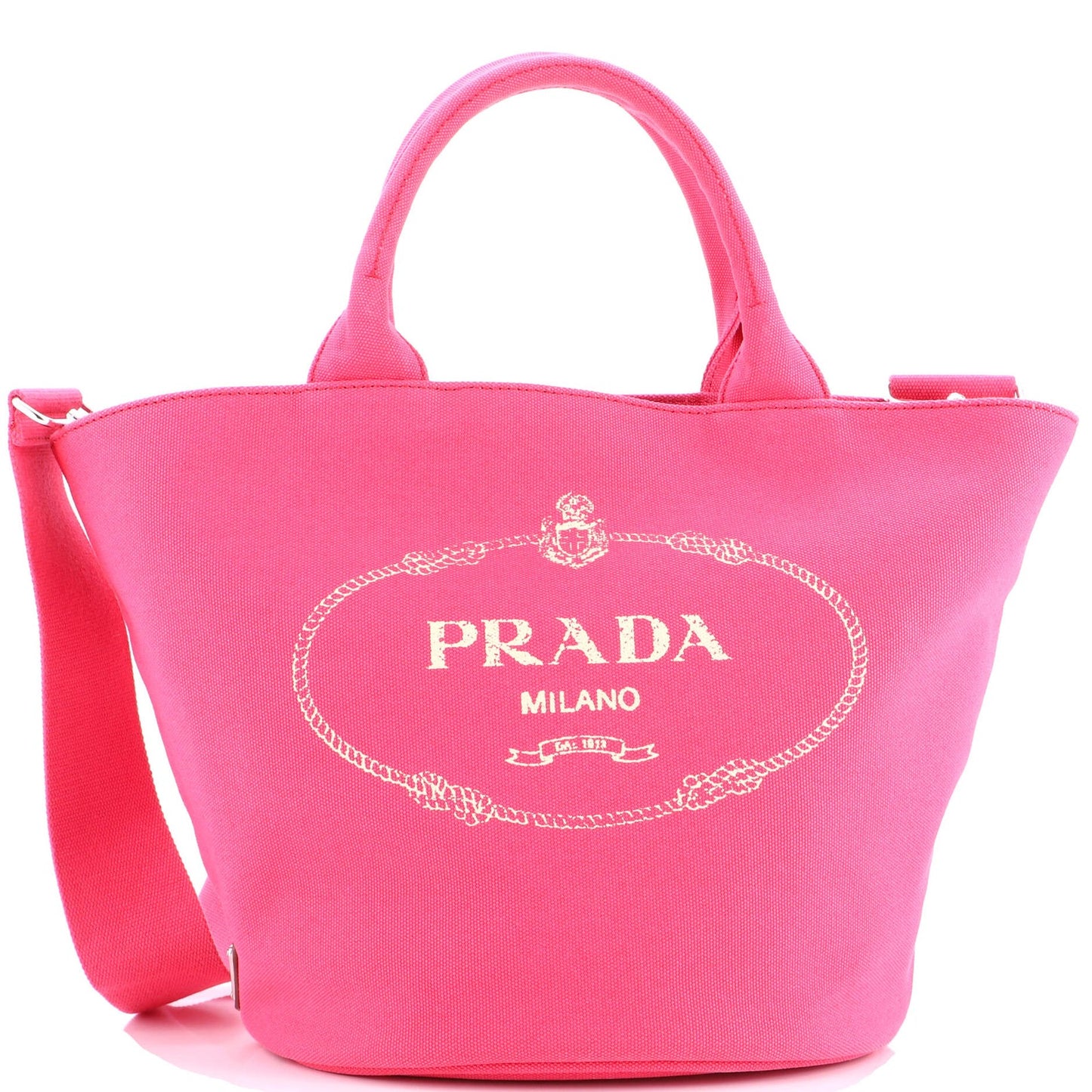 Prada Canapa Convertible Shopping Tote Canvas Medium