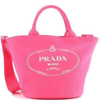 Prada Canapa Convertible Shopping Tote Canvas Medium