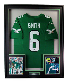 Devonta Smith Signed Green Football Jersey