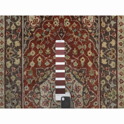 2'X3'1" Red Antiqued Tebraz Hand Knotted New Zealand Wool Mat Small Rug