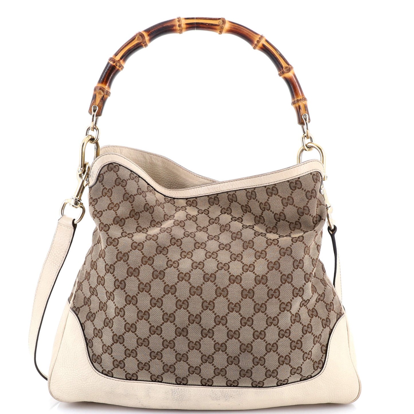 Gucci Diana Bamboo Shoulder Bag Gg Canvas Medium