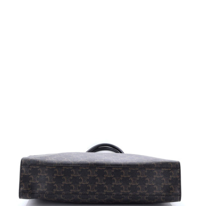 Celine Vertical Cabas Tote Triomphe Coated Canvas Large