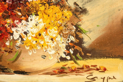 Lech Szypa Original Oil Painting "Kwiaty Polskie" Polish Art Flowers Signed