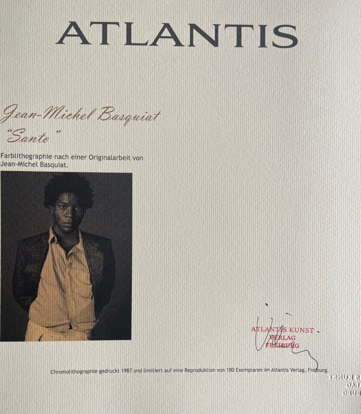 Jean-Michel Basquiat Lithograph Coa Signed Stamp