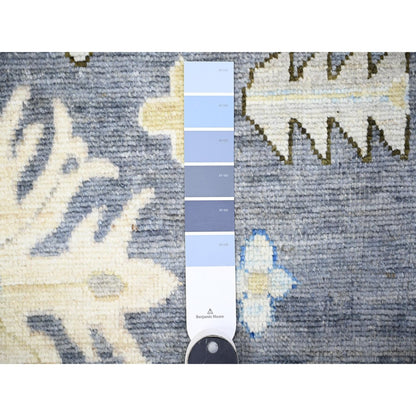 10'X14' Gray Afghan Angora Oushak Hand Knotted Pure Wool Oriental Rug