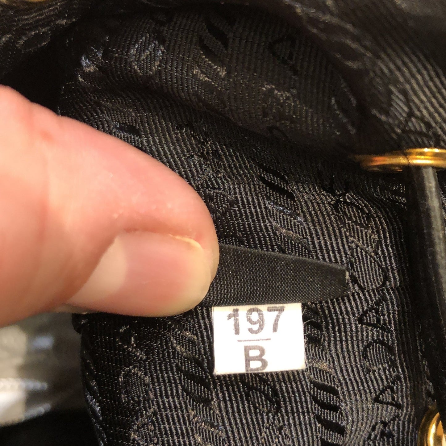 Prada Logo Drawstring Bucket Bag Canvas