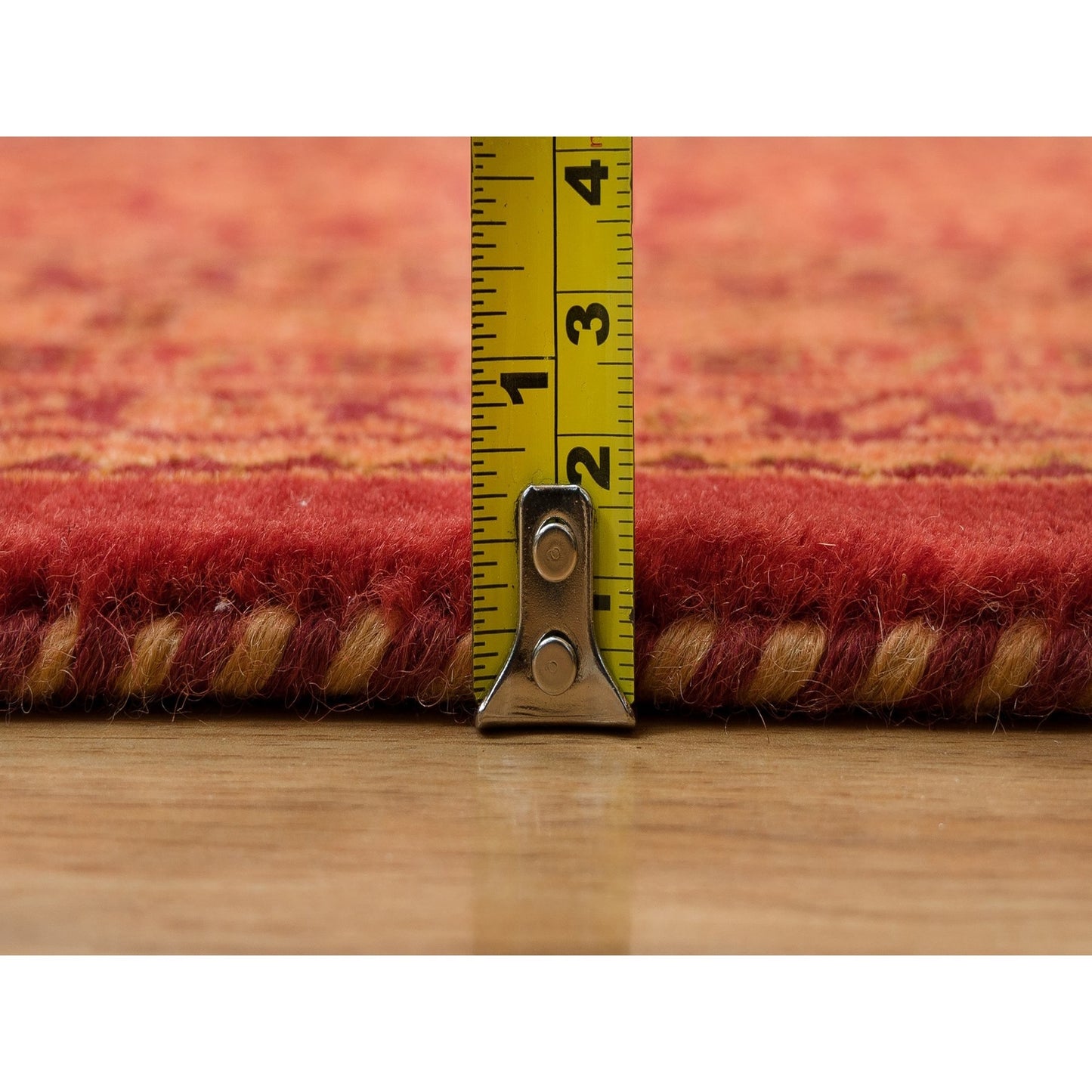 8'1"X10'1" Spicy Orange Wool And Silk Tebraz Mahi Hand Knotted Rug