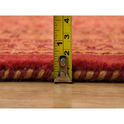 8'1"X10'1" Spicy Orange Wool And Silk Tebraz Mahi Hand Knotted Rug