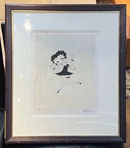 Framed Grim Natwick BettyBoop Lithograph Edition Autographed