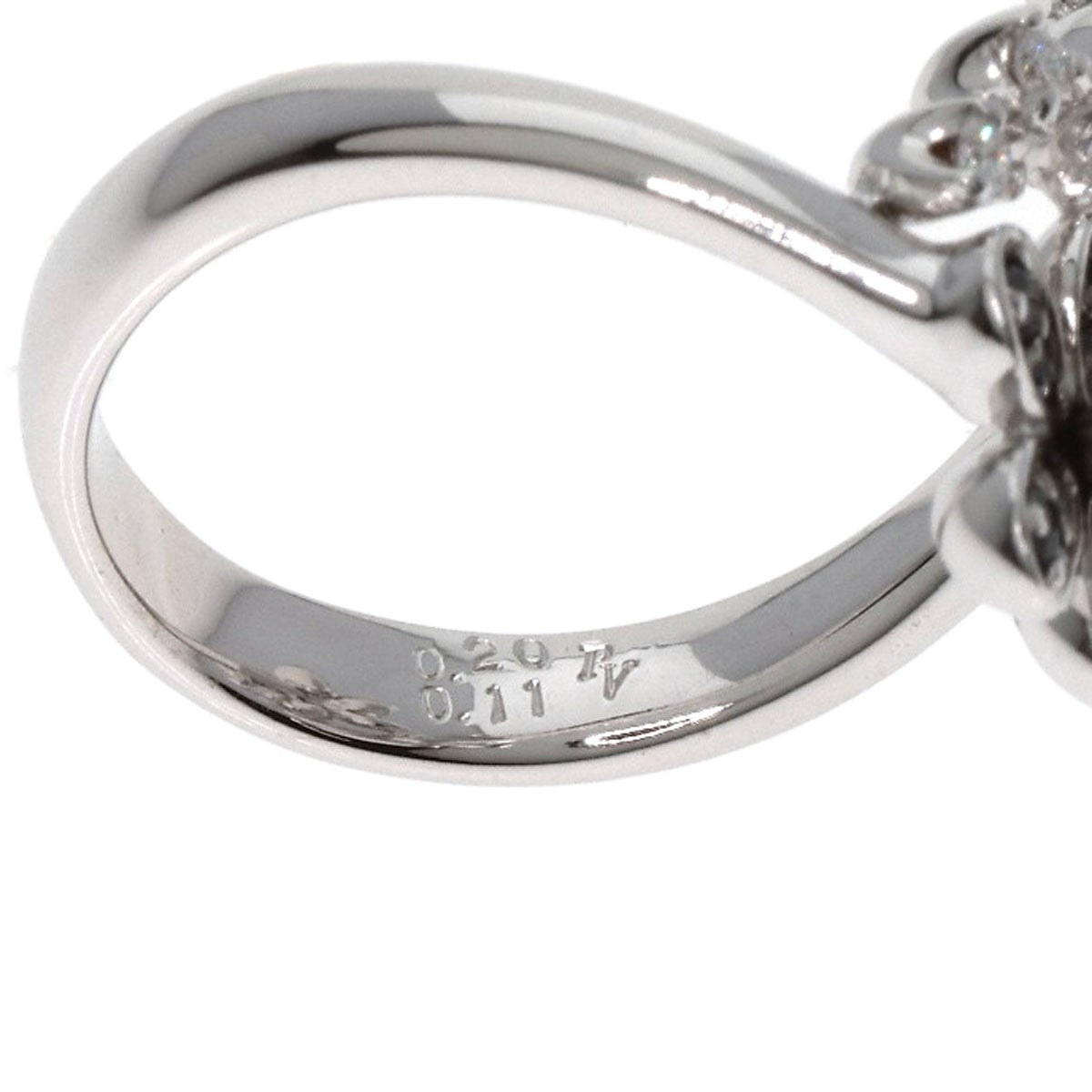 Gold Ponte Vecchio Flower Diamond Black Diamond Ring K18 White