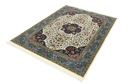 Cream Floral Traditional Style 5X7 Kirman Oriental Rug Home Decor Wool Carpet