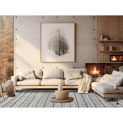 8'4"X9'10" White Moroccan Weave With Box Design 100% Wool Hand Knotted Rug