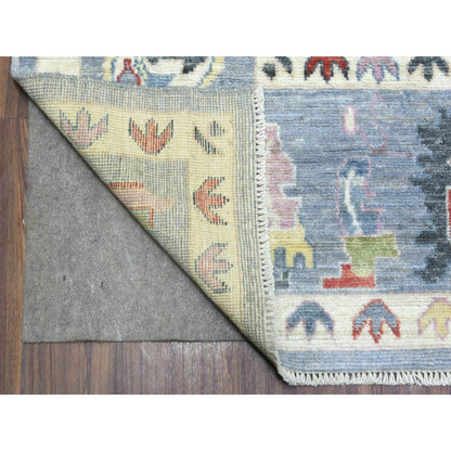 8'X10'7" Gray, Afghan Angora Oushak, Pure Wool Hand Knotted, Rug