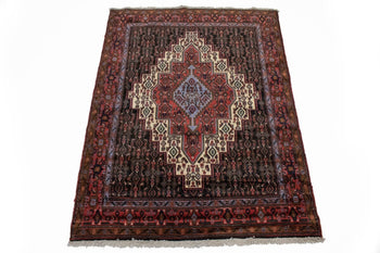 Vintage Handmade Oriental Area Rug Geometric