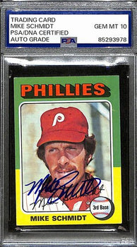 1975 Topps Mike Schmidt Phillies #70 Card Signed Psa/Dna Gem Mint 10 187947