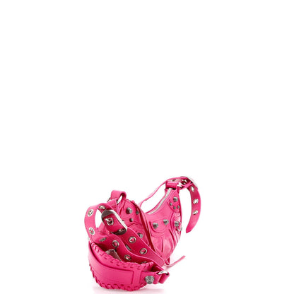 Balenciaga Le Cagole Giant Studs Shoulder Bag Leather Xs