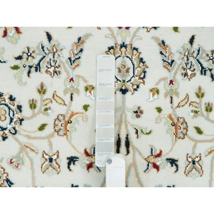 5'X8' Ivory Nain Design 250 Kpsi Natural Wool Hand Knotted Rug