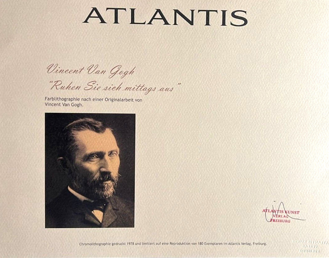 Vincent Van Gogh Lithograph From A Coa Signed Numbered Painting - Egon Schiele