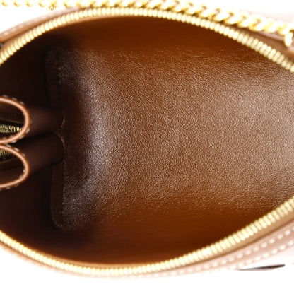 Celine Cuir Triomphe Zip Around Chain Clutch Leather