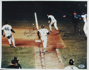 Buckner/Wilson/Stanley/Robinson/Gedman Multi-Signed 11X14 Photo Psa/Dna 192801