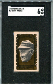 Honus Wagner 1963 Topps Bazooka Greats #10 Sgc 6 Card