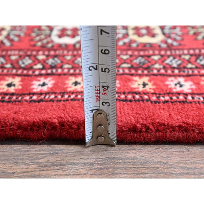 5'1"X8'1" Chili Red Princess Bokara Soft Wool Hand Knotted Mat Rug